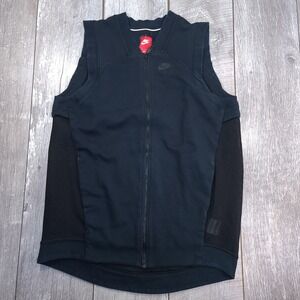 Nike Womens Tech Fleece Large Black Full Zip Cocoon Mesh Back Athletic Layer